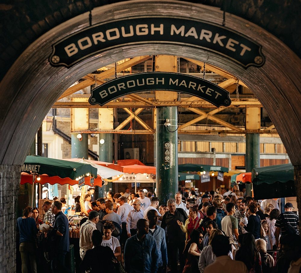 Entrada do Borough Market, mercado gastronômico de Londres